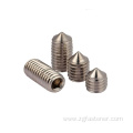 Stainless steel SUS304 set screws with cone point